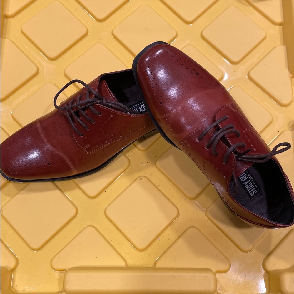 Stacy Adams Brown Boys Lace-up Dress Casual Shoes Like New Size 1M - Picture 6 of 7